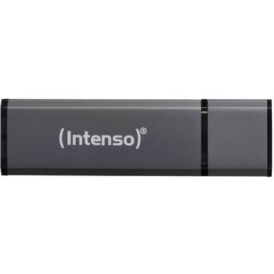 Sivi USB stick s natpisom 'Intenso'.