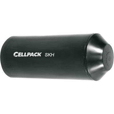 Crni mehanički dio s bočnim natpisom 'CELLPACK SKH'. Cilindričnog oblika, vjerojatno konektorski dio za kablove.