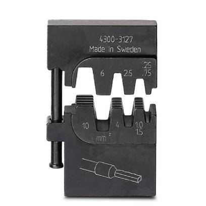 Metalni alat za skidanje izolacije s kabela, oznake: '4300-3127 Made in Sweden', prikazuje veličine za skidanje izolacije: 2,5, 4, 6, 10, 16 mm.