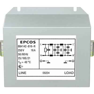 Metalno kućište s natpisom 'EPCOS', tehničke specifikacije: 250V, 16A, 50/60 Hz. Sklopni simbol u sredini.