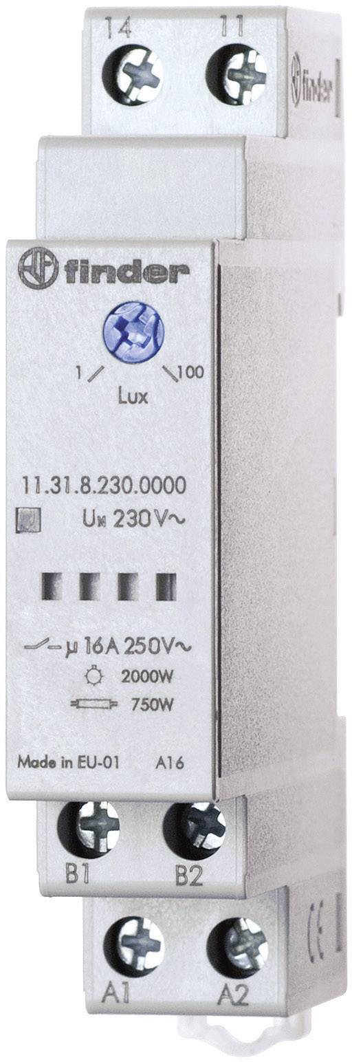 Finder 11.31.8.230.0000 Schemerschakelaar 1 stuk(s) Voedingsspanning (num):230 V/AC Lichtgevoeligheid: 1 - 100 lx 1x NO afbeelding