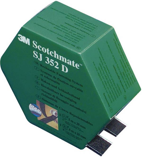 3M SJ 352D Scotchmate prianjajuća traka za lijepljenje grip i mekana vunena tkanina (D x Š) 5000 mm x 25.4 mm crna 1 Par