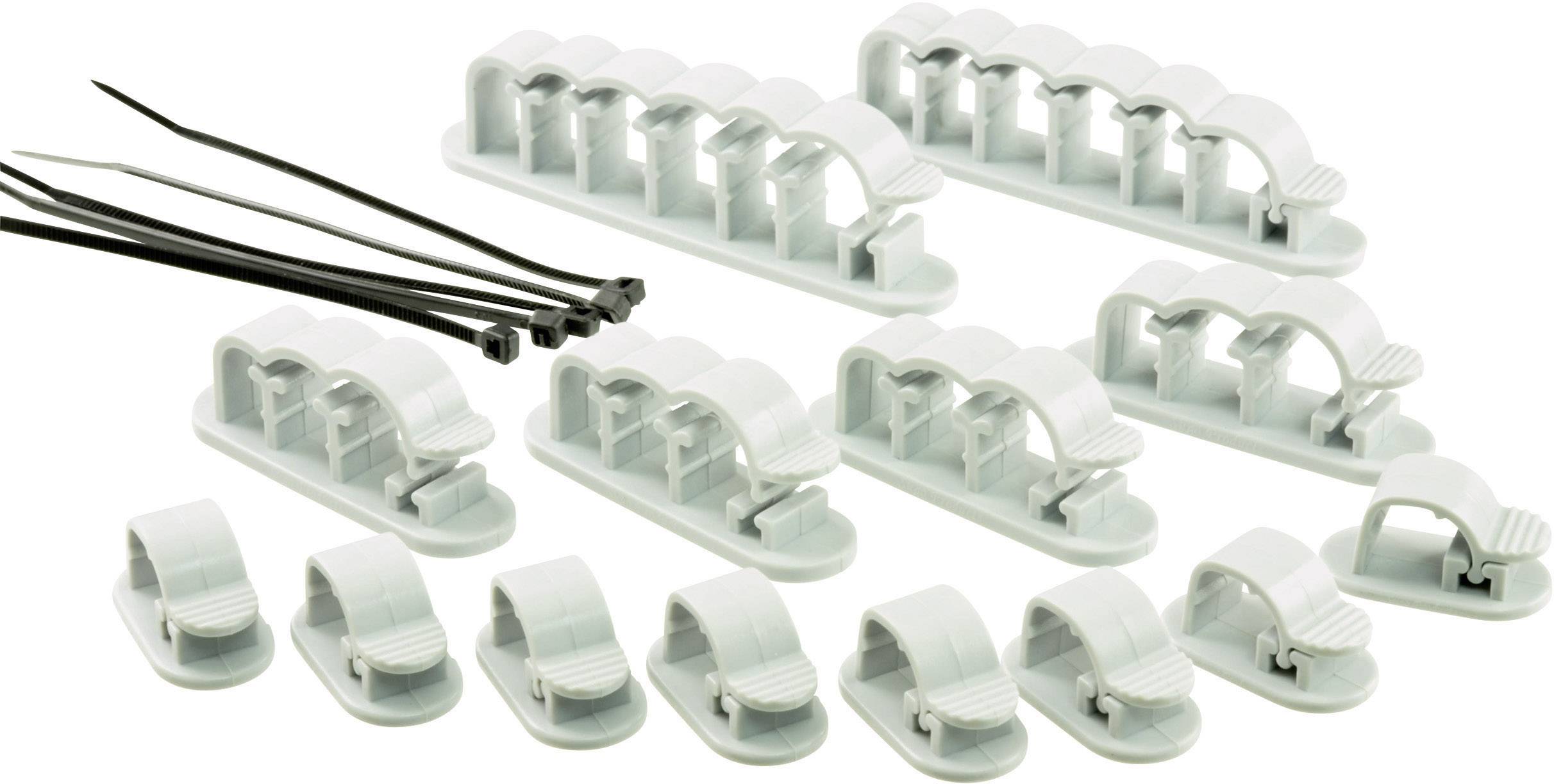 TRU COMPONENTS WCM-SET-TT Kabelhouder Zelfklevend 1386629 Transparant 19 stuk(s)