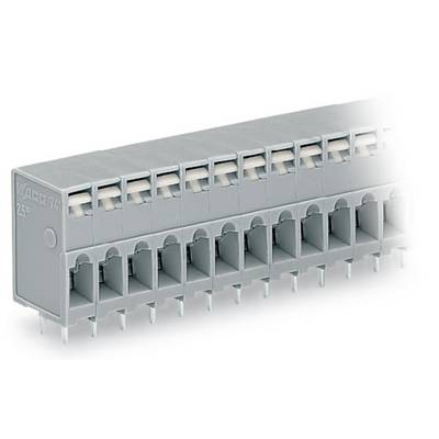 Siva električna priključna letva s više priključaka u dva reda, pogodna za žičanje u elektroničkim sklopovima.