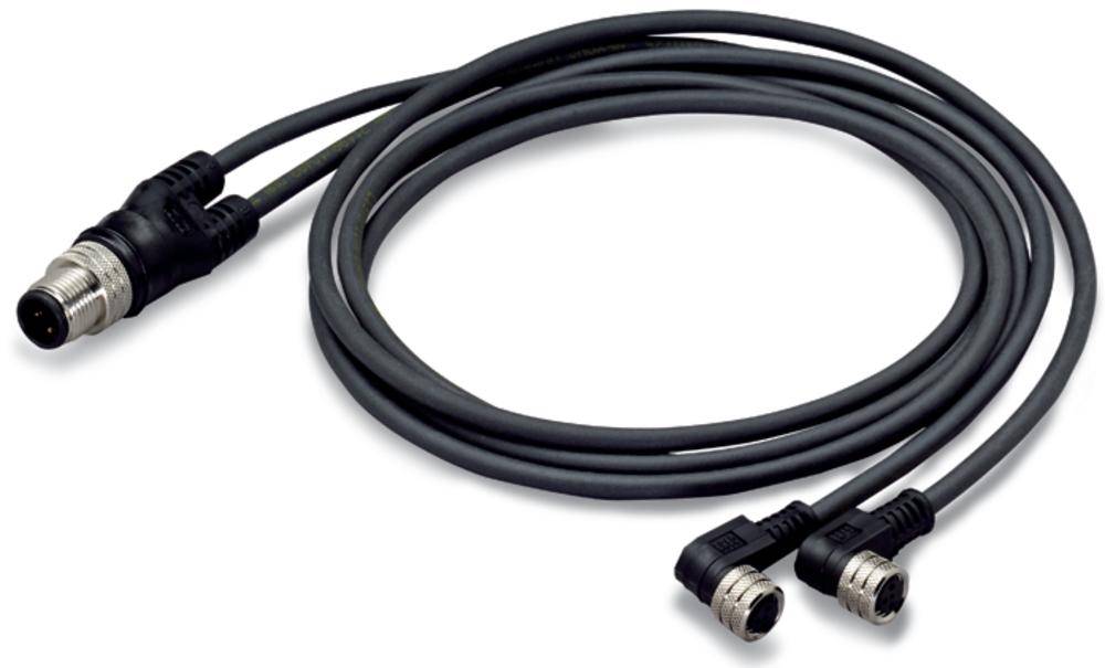 WAGO 756-5514/040-010 razdjenik i adapter za senzor/aktivator M8 ravni muški konektor, ženski konektor, kutni 1.00 m Broj polova: 4 10 St. Package