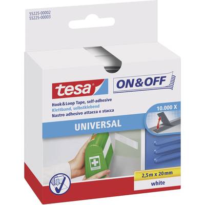 tesa 55225-02-00 prianjajuća traka za lijepljenje grip i mekana vunena tkanina (D x Š x V) 2500 mm x 20 mm x 2.5 m bijel