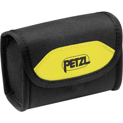 Crna torba sa žutim logotipom 'PETZL'-a, pogodna za pohranjivanje penjačke ili sigurnosne opreme.