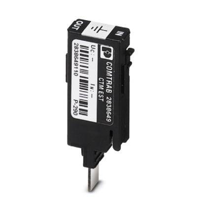 Crni elektronički priključni blok s natpisom 'COMTRAB 2388559' i barkodovima. Vjerojatno služi za osiguranje strujnog kruga.