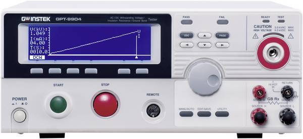 GW Instek GPT-9904 mjerač izolacije , uređaj za ispitivanje prenapona Kalibriran po (DakkS akreditirani laboratorij (dakks)) 100 V, 250 V, 500 V, 1000 V 50 GΩ