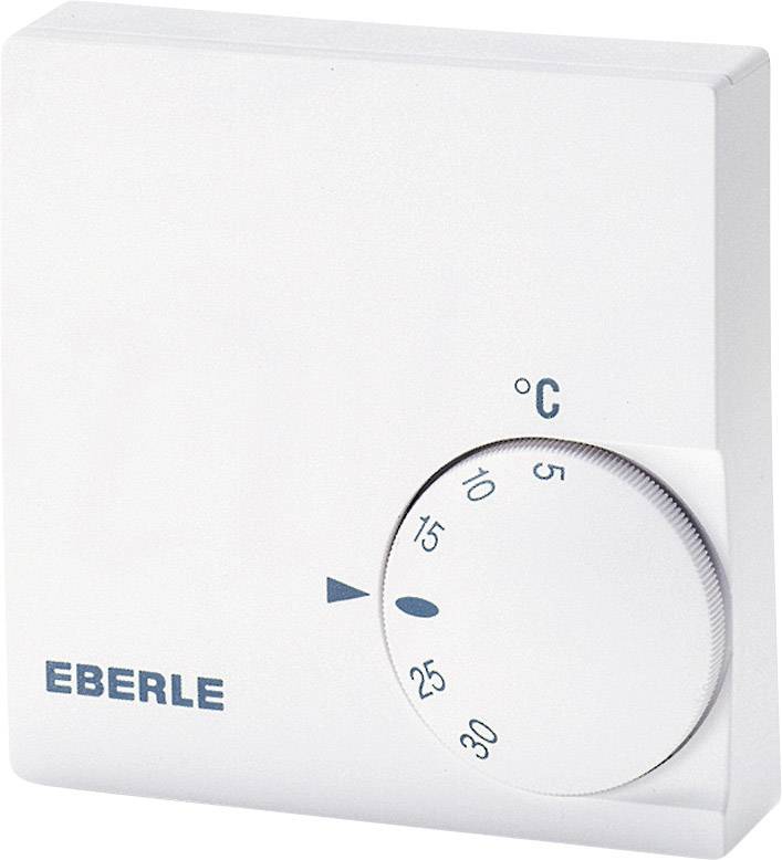 Bijeli sobni termostat s okretnim regulatorom koji prikazuje temperature od 5°C do 30°C. Oznaka trenutno pokazuje 20°C.