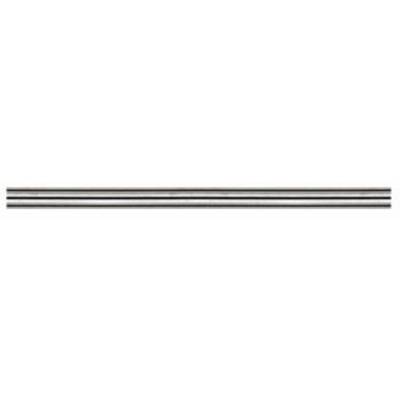 Dvije paralelne crne linije na srebrnoj pozadini, nalik apstraktnom uzorku ili bliskom kadru metalnih cijevi.