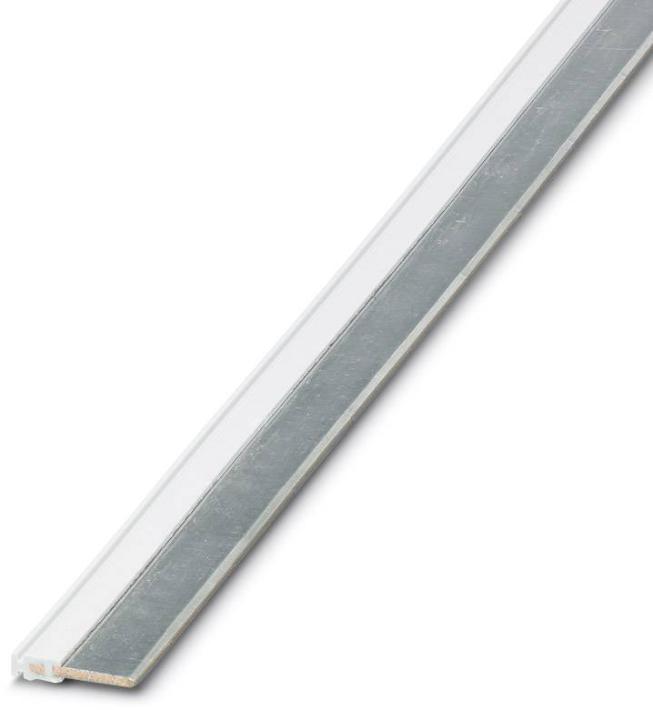 Dugačak, pravokutni komad metala, srebrenkasto sjajan, blago nagnut pod kutom.