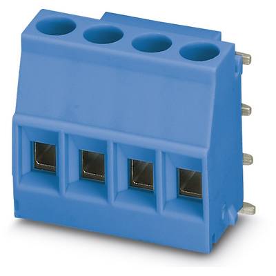 Plava, četveropolna utična stezaljka s metalnim kontaktima, korištena za električne spojeve.
