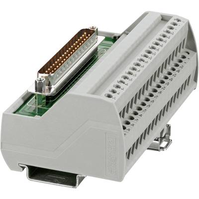 Industrijski adapter s utičnim priključkom i više označenih vijčanih stezaljki, pogodan za električne spojeve.