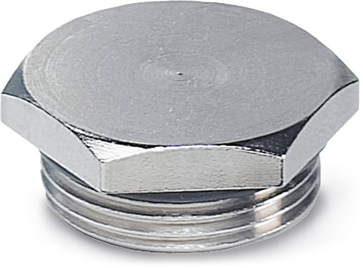 Srebrni šesterokutni metalni čep.