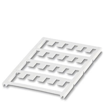 Bijela, pravokutna plastična rešetka s nekoliko paralelnih proreza ravnomjerno raspoređenih po njenoj površini.