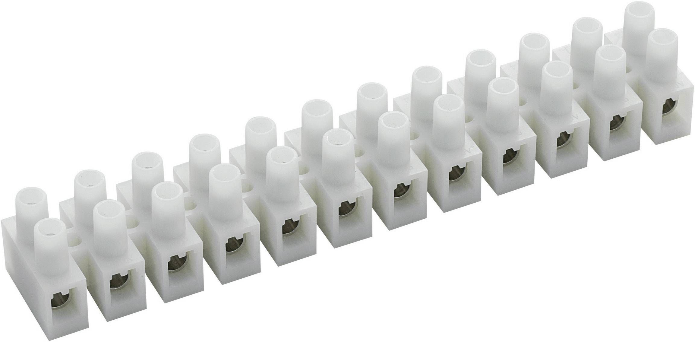 TRU COMPONENTS 589023 zatična stezaljka fleksibilno: 4-10 mm² kruti: 4-10 mm² Broj polova (broj): 12 10 St. bijela