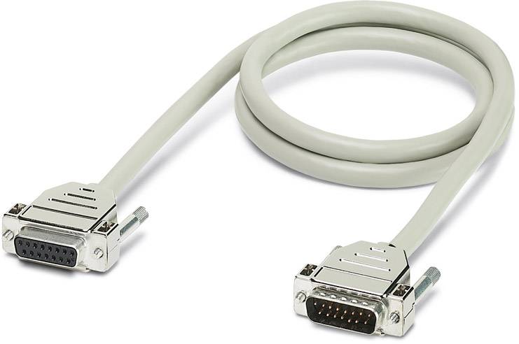 Sivo serijski podatkovni kabel s dva 9-pinska D-Sub konektora, uvijen i namotان.
