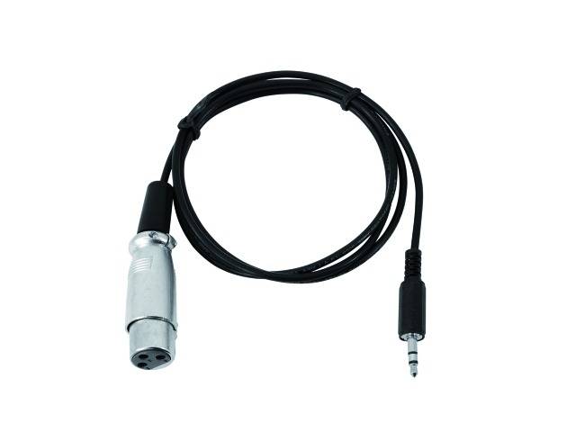 Audio kabel s XLR utičnicom na jednoj strani i utikačem jack (mono) na drugoj strani.