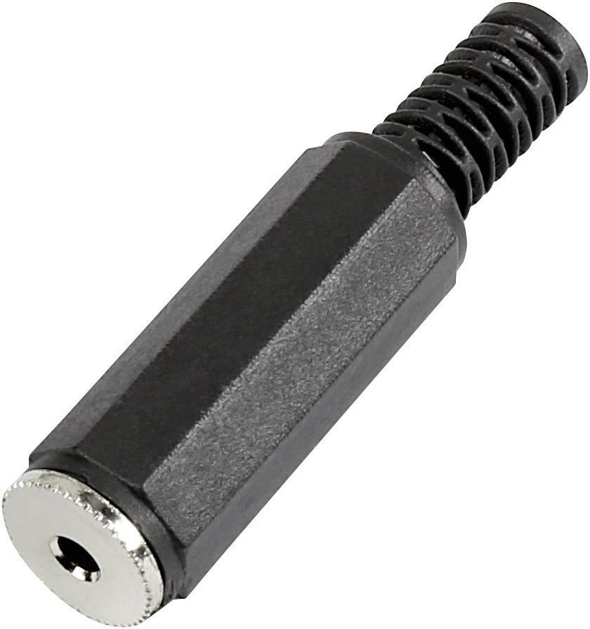TRU COMPONENTS 595220 jack utični konektor 2.5 mm žženski konektor, ravni Broj polova (broj): 3 stereo crna 1 St.