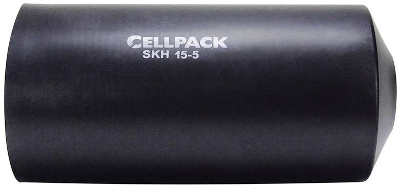 Crna, cilindarska zaštitna rukavica za kabelske spojeve s natpisom 'CELLPACK SKH 15-5'. Pogodan za primjene zaštite kabela.