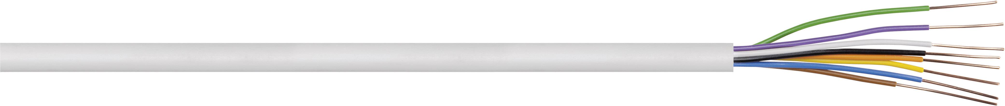 Kabel s osam obojenih žica (zelena, smeđa, plava, narančasta, bijela i zeleno-bijela) djelomično je vidljivo bez izolacije.