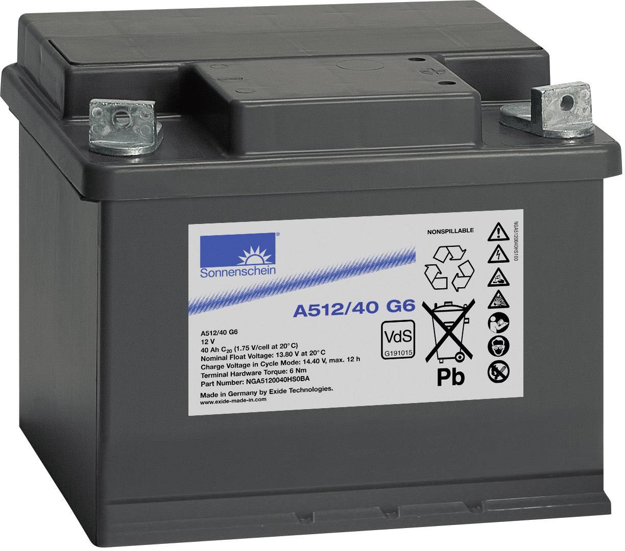 Olovna gel baterija marke Sonnenschein. Model A512/40 G6, 12V, 40Ah. Pogodan za raznovrsne primjene.