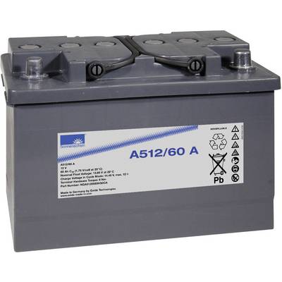 Siva baterija s plavom oznakom 'A512/60 A', simbolima za reciklažu i tehničkim detaljima. Glavna namjena: opskrba energijom.