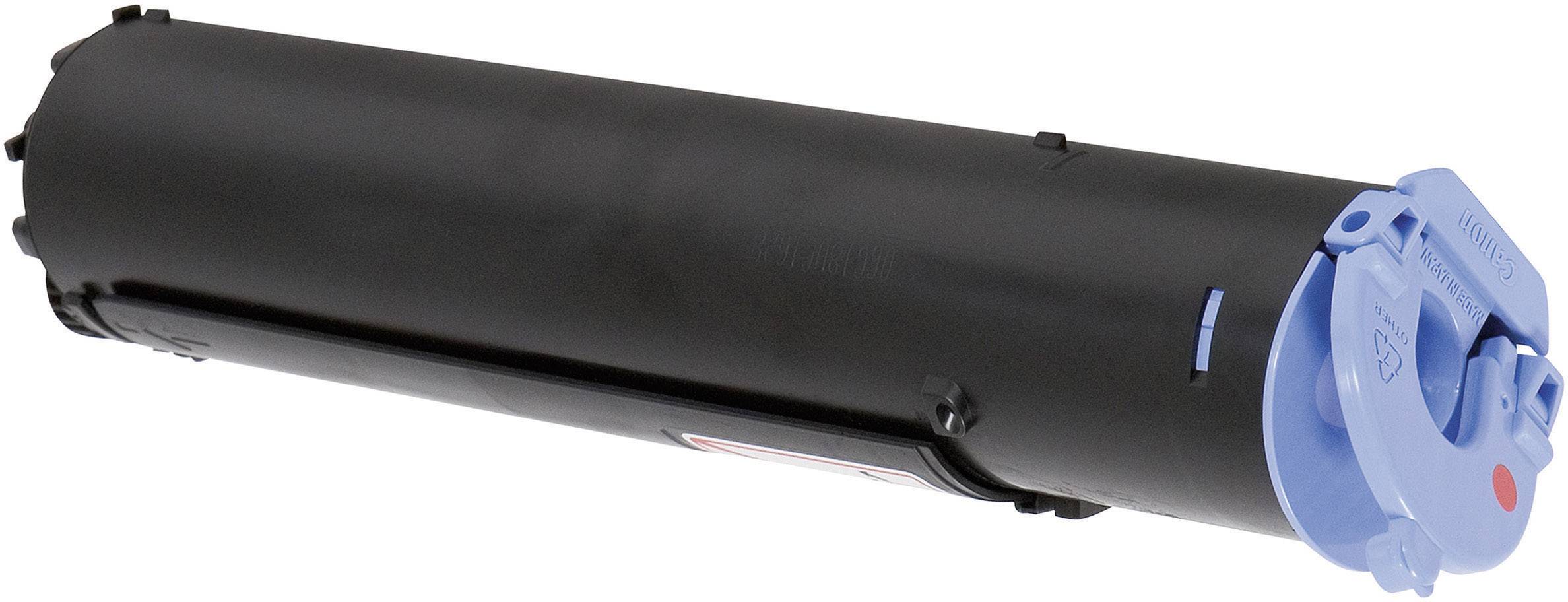 Crna tinta patrona s plavim poklopcem, cilindričnog oblika, podesiva za laser ili ink-jet printere.