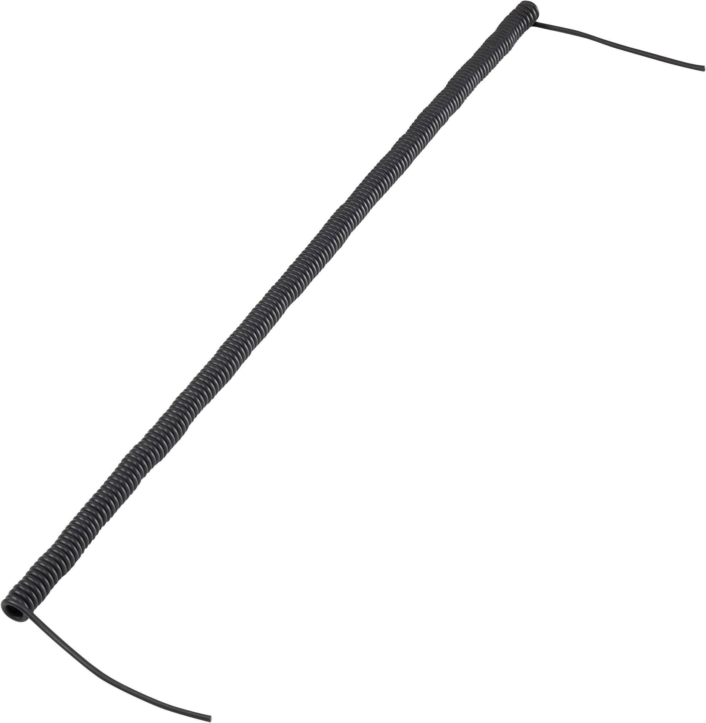 TRU COMPONENTS 1570977 Spiraalkabel 170 mm / 500 mm 2 x 0.12 mm² Zwart 1 stuk(s)