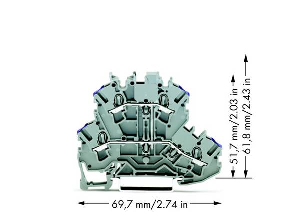WAGO 2002-2208 dvokatna prolazna stezaljka 5.20 mm opruga Dostupnost: l siva 50 St.