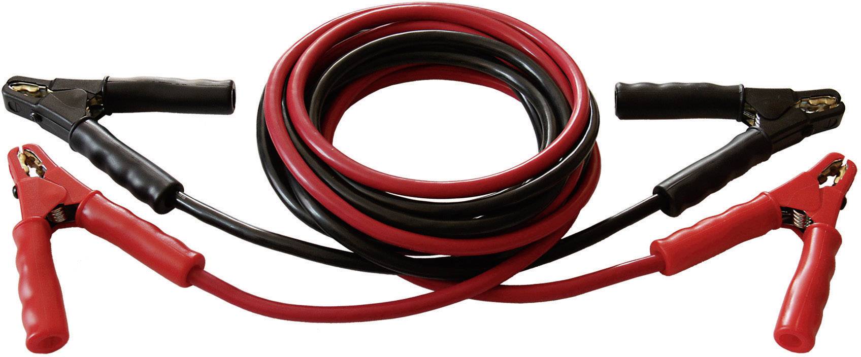 Crveni i crni kabel za paljenje s klemama na oba kraja, za premošćivanje automobilskih kabela.
