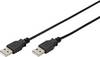 Digitus USB kabel USB 2.0 USB-A utikač, USB-A utikač 1.00 m crna dvostruko zaštićen AK-300101-010-S