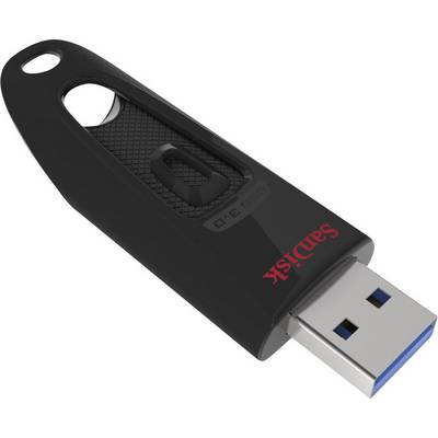 Crni USB stick s plavim USB 3.0 sučeljem leži na bijeloj pozadini. Tekstom marke u crvenoj boji.