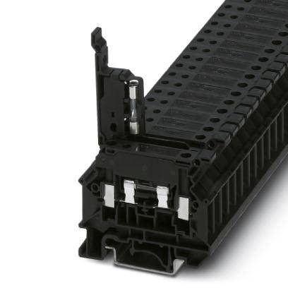 Crna plastična komponenta s rešetkastom strukturom i više priključnih mjesta, vjerojatno električni ili mrežni element.