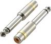 SpeaKa Professional SP-6672048 KCA-635 utičnica / Cinch audio adapter [1x 6,3 mm banana utikač - 1x ženski cinch konektor] srebrna