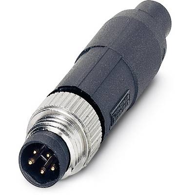 Crni električni utikač s četiri zlatne čivije i srebrenim vijčanim podnožjem.