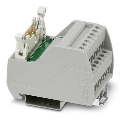 Sivi priključni konektor s više priključnih stezaljki i otvorenim kontaktnim područjem, namijenjen električnom spajanju kabela.