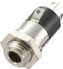 TRU COMPONENTS 718612 jack utični konektor 3.5 mm ženski konektor, vertikalna ugradnja Broj polova (broj): 4 stereo srebrna 1 St.