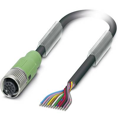 Otvoreni kabel s više obojenih vodova i zelenim konektorom na drugoj strani.