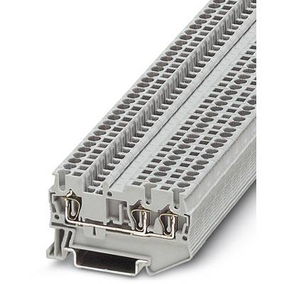 Sivi višekatni modul za priključne blokove s više redova priključnih mjesta, korišten u električnim spojevima i upravljačkim sustavima.