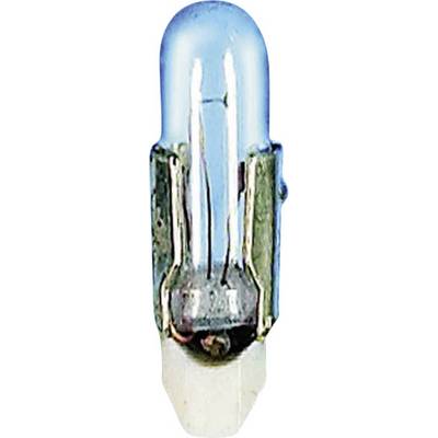 Mala žarulja s metalnim nosačem i plavim staklom.