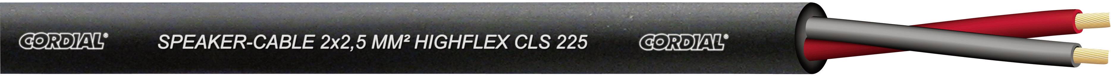 Cordial CLS 225 Black 100-BK Luidsprekerkabel 2 x 2.5 mm² + 2 x 2.5 mm² Zwart per meter