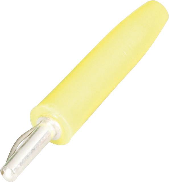 Proklizno siguran žuti rukohvat za alat s otvorom od srebrnog metala, pogodan za ergonomsko rukovanje.
