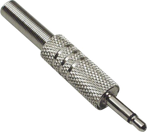 Metalni audio utikač od 3,5 mm s nazubljanom površinom za bolji grip i jednostavno spajanje s audio uređajima.