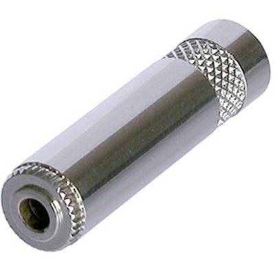 Srebrni metalni adapter ili utikač, cilindričnog oblika s nazubljenim područjima radi boljeg pridržavanja.