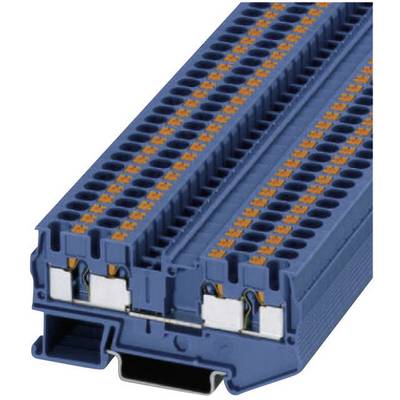 Plavi redni stezaljka blok s više priključnih mjesta za industrijsko električno ožičenje.