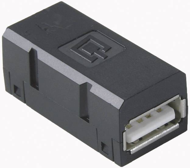 Crni USB adapter za spajanje pravokutnog oblika s USB priključkom.