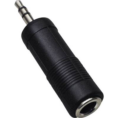 Crni audio adapter s 3,5-mm utikačem i utičnicom, pogodan za priključivanje slušalica.