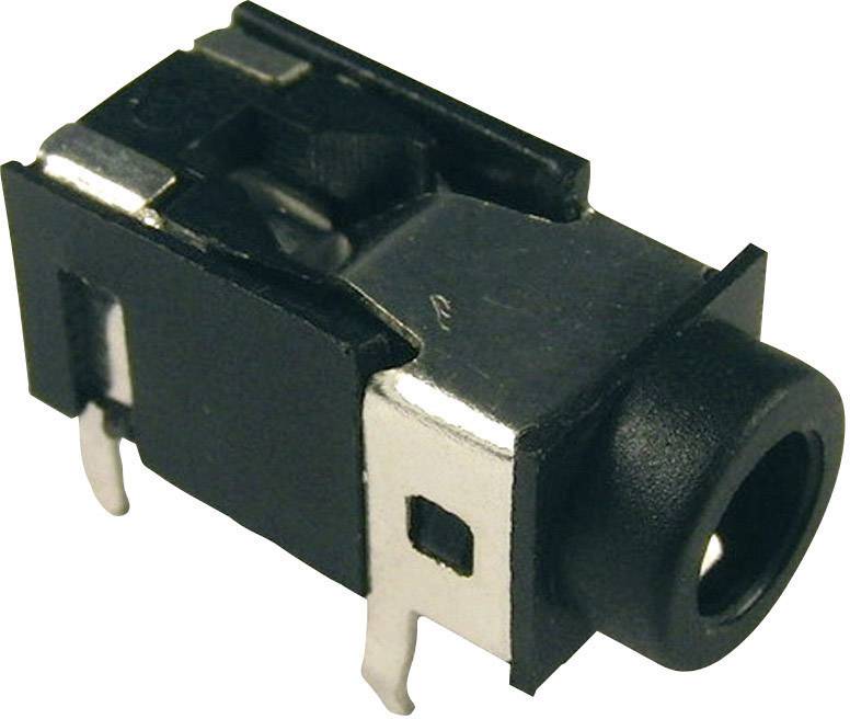 Crna utičnica s metalnim priključcima za električno spajanje.